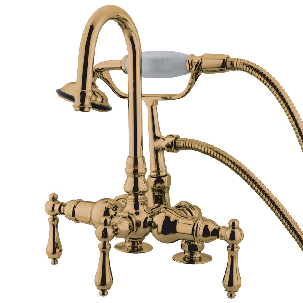 Vintage 3-3/8-Inch Deck Mount Tub Faucet with Hand Shower