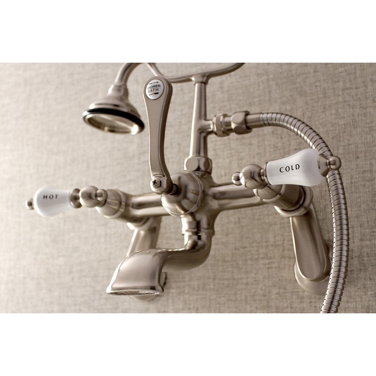 Aqua Vintage Wall Mount Tub Faucet with Hand Shower