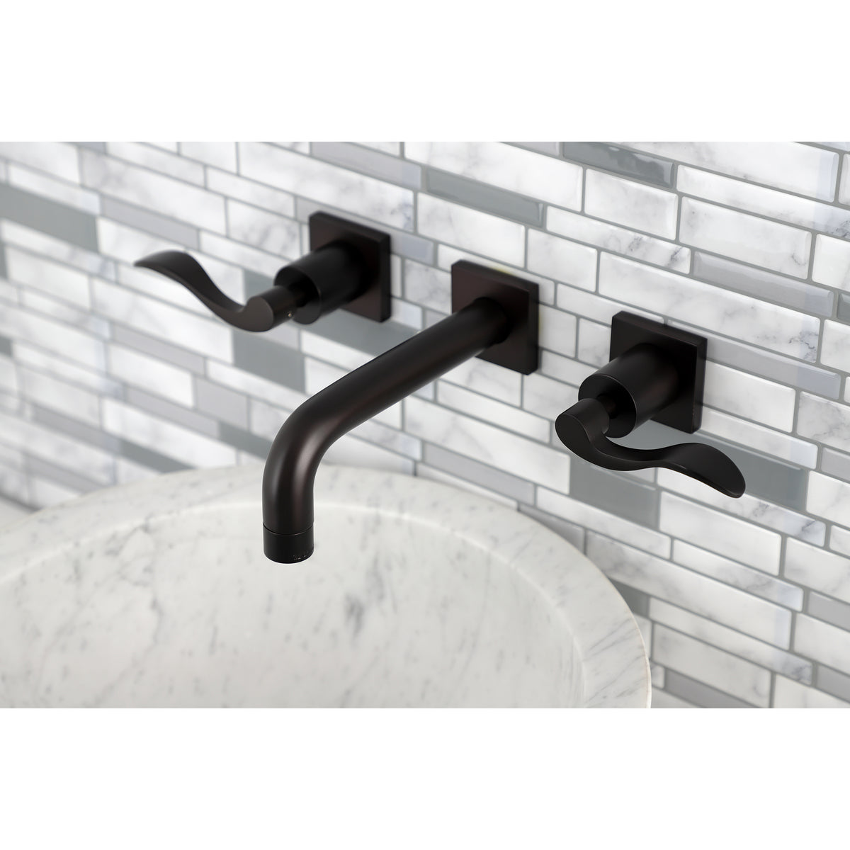 Kingston Brass KS6126DFL NuWave Two-Handle Wall Mount Bathroom Faucet