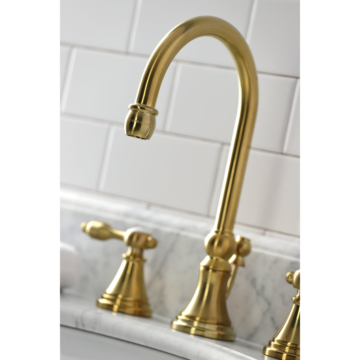 Kingston Brass KS2981TAL Tudor Widespread Bathroom Faucet with Brass Pop-Up