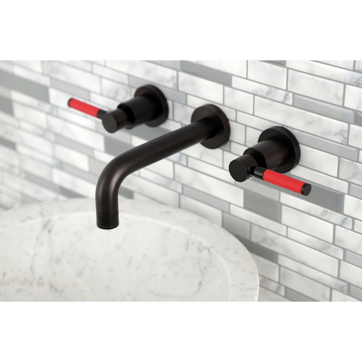 Kingston Brass KS8121DKL Kaiser 2-Handle Wall Mount Bathroom Faucet