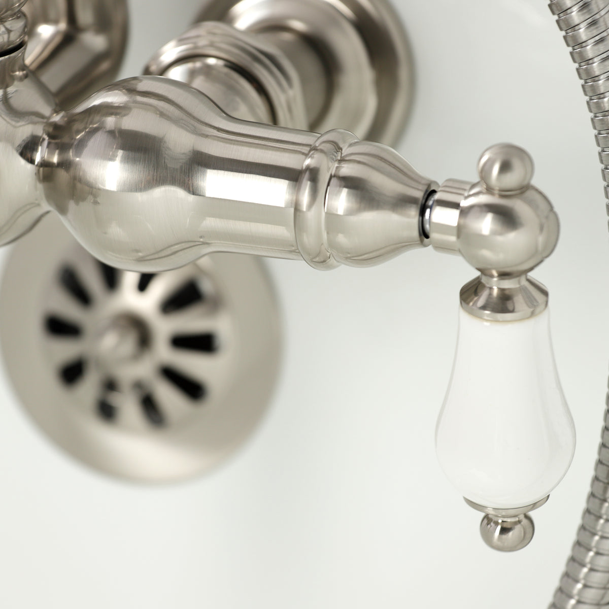 Heritage 3-3/8&quot; Tub Wall Mount Clawfoot Tub Faucet with Hand Shower