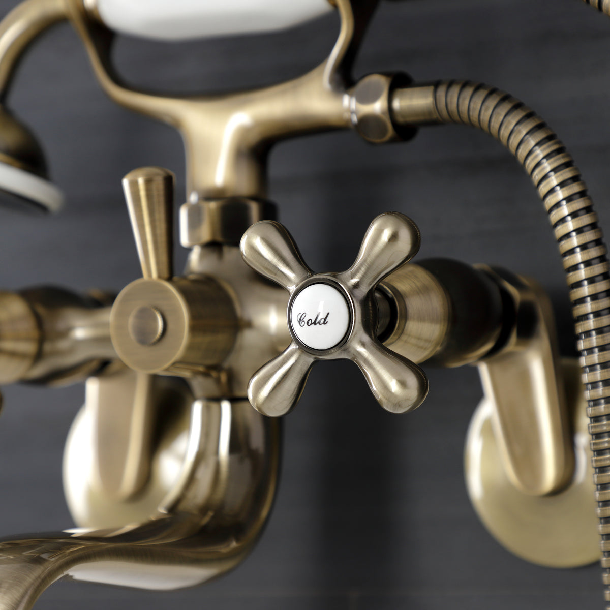 Kingston Wall Mount Tub Faucet with Hand Shower