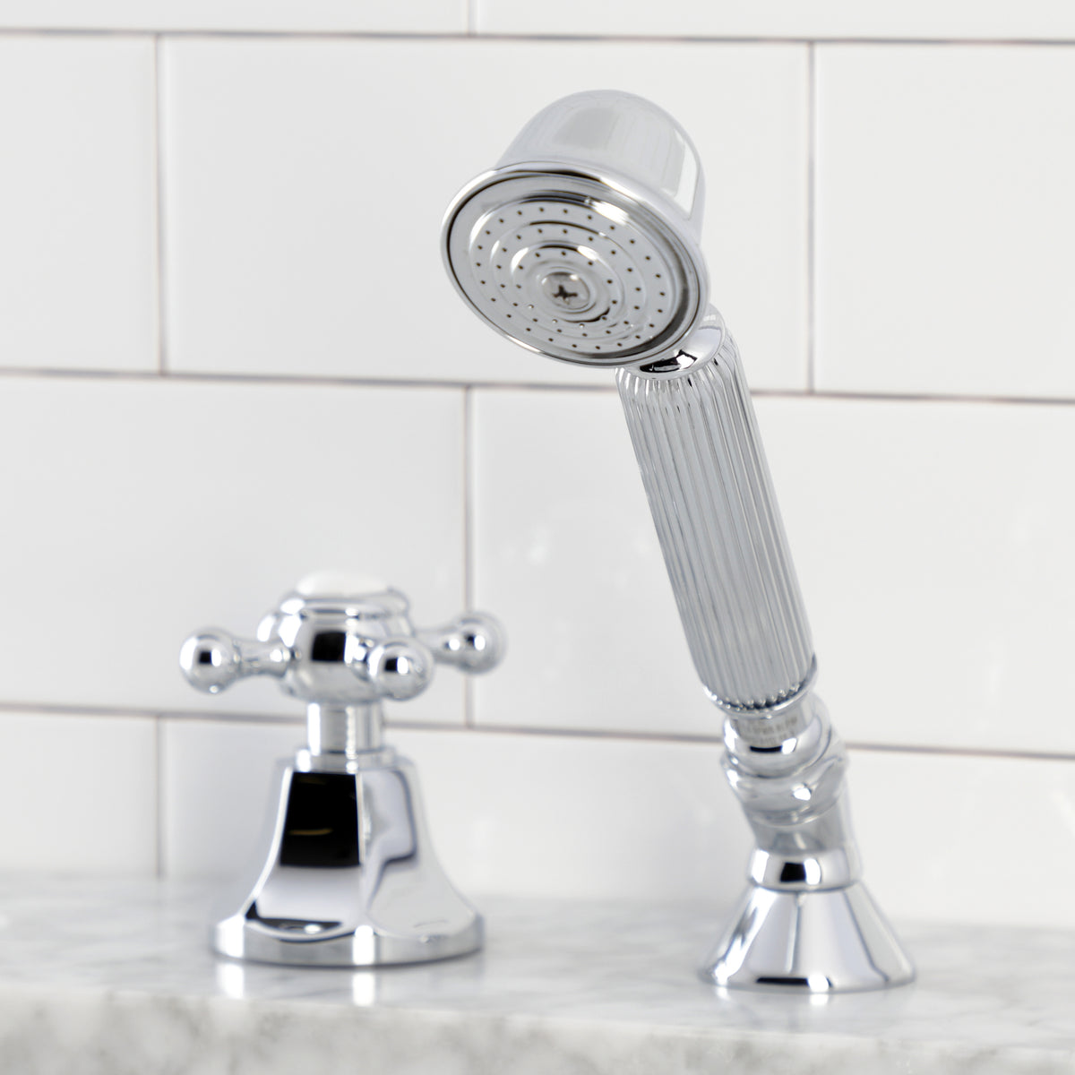 Kingston Brass Deck Mount Hand Shower with Diverter for Roman Tub Faucet