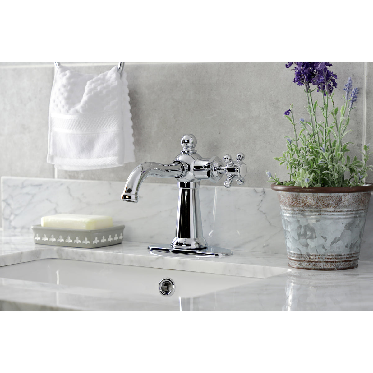 Kingston Brass KSD154BXPB Nautical Single-Handle Bathroom Faucet with Push Pop-Up