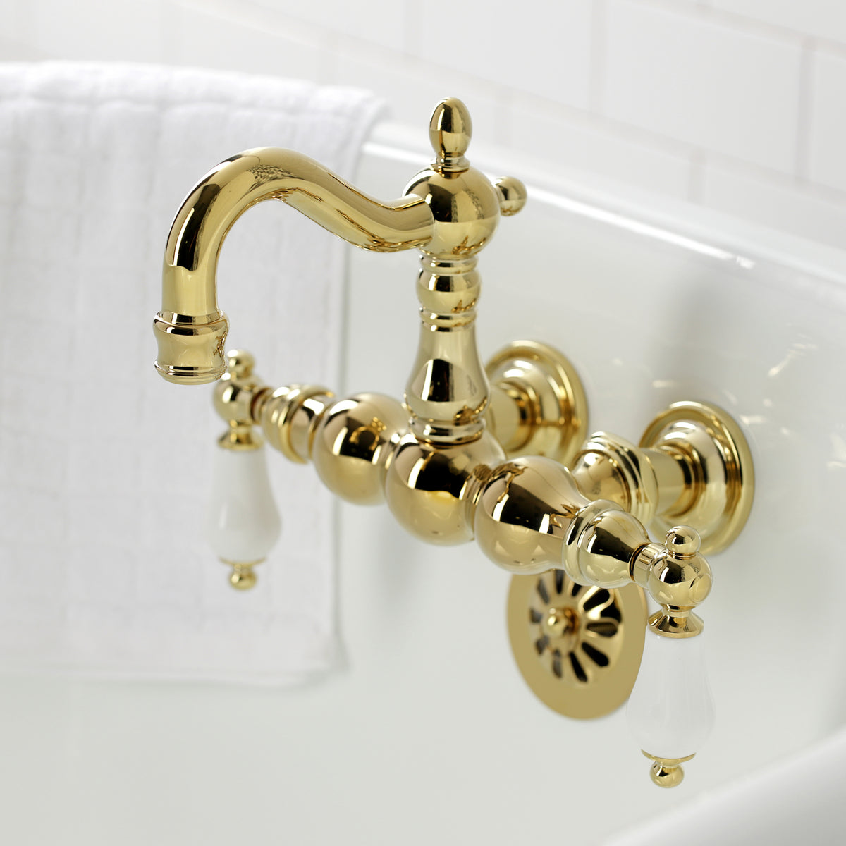 Heritage 3-3/8&quot; Tub Wall Mount Clawfoot Tub Faucet