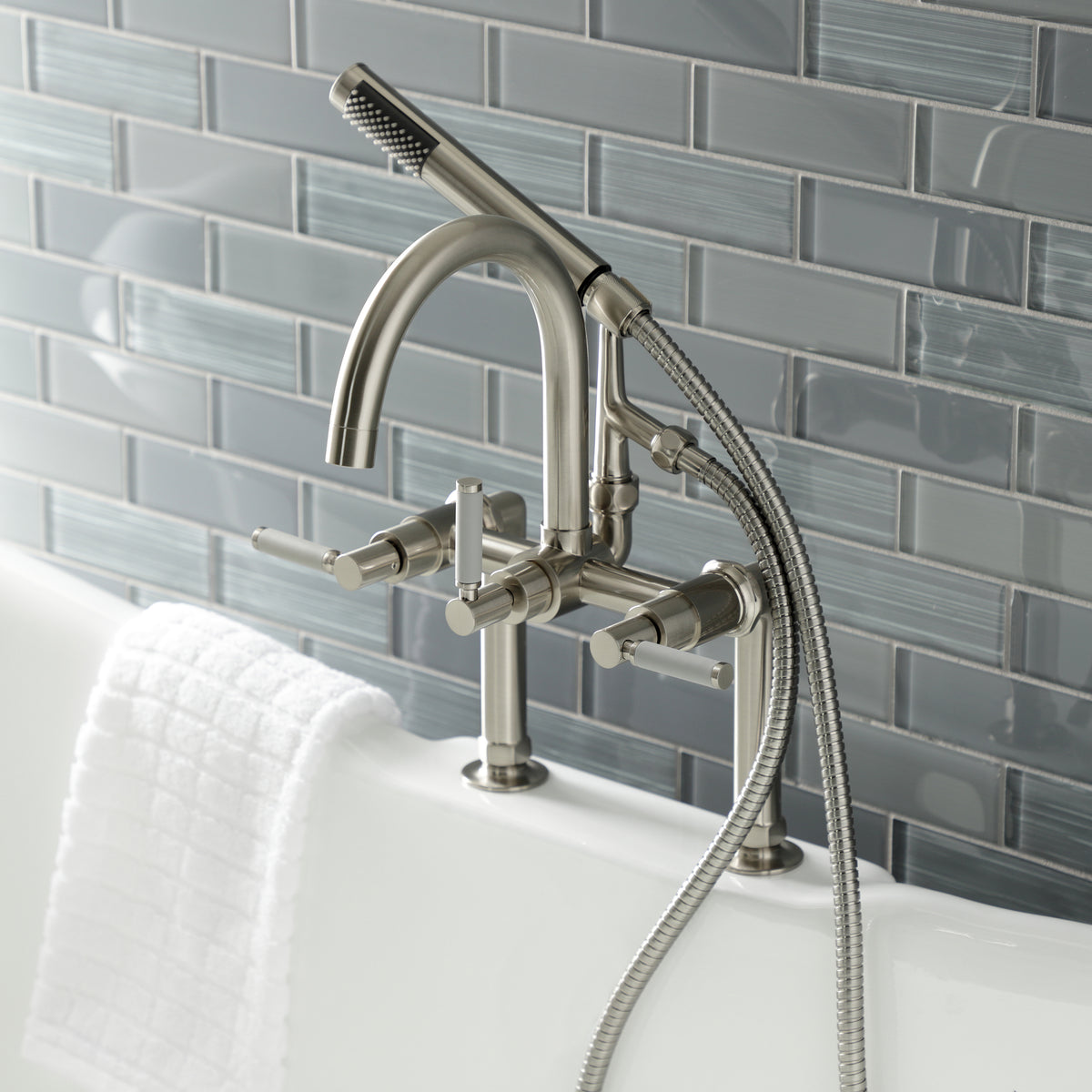 Aqua Vintage Kaiser 7-Inch Deck Mount Clawfoot Tub Faucet