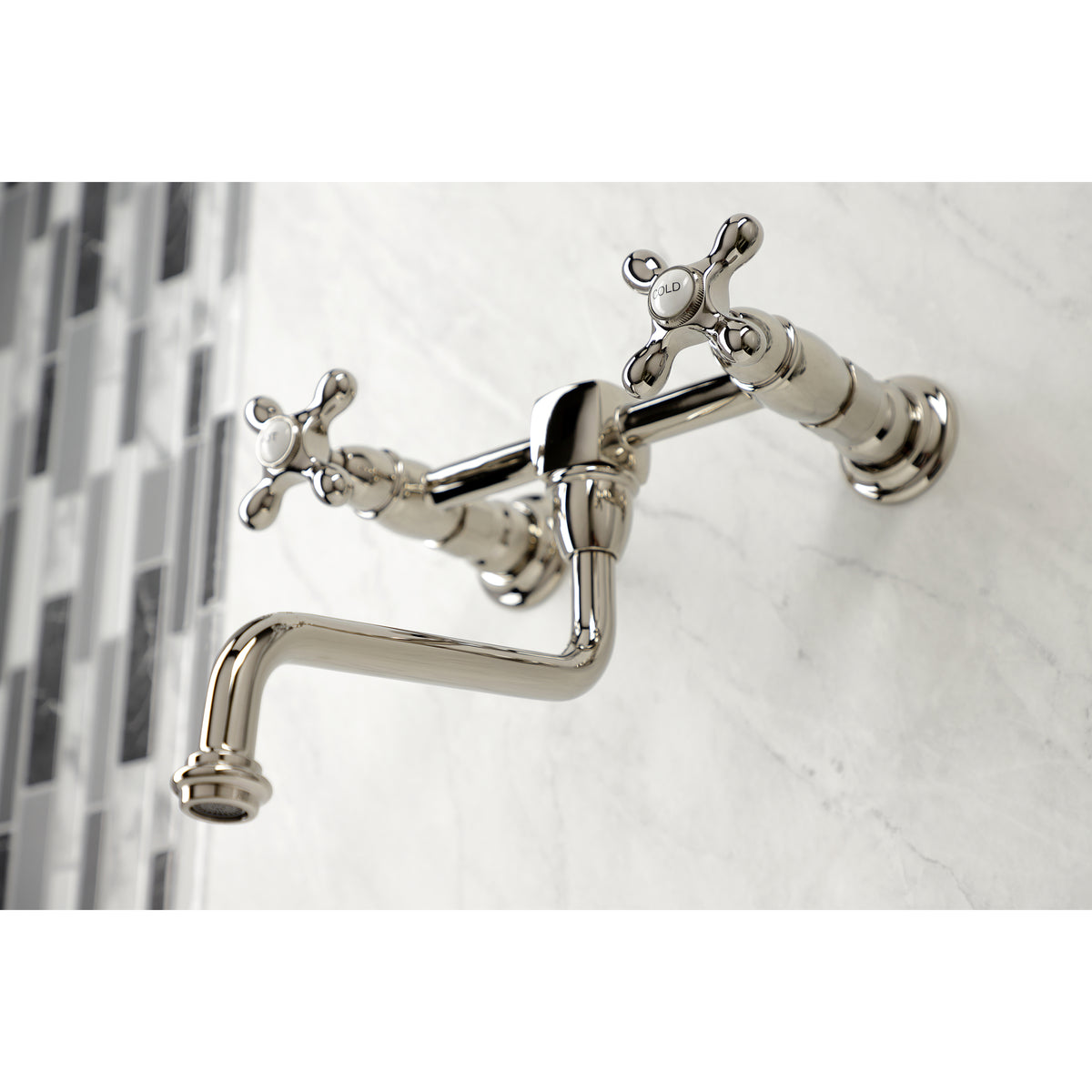 Kingston Brass KS1218AX Heritage Wall Mount Bathroom Faucet