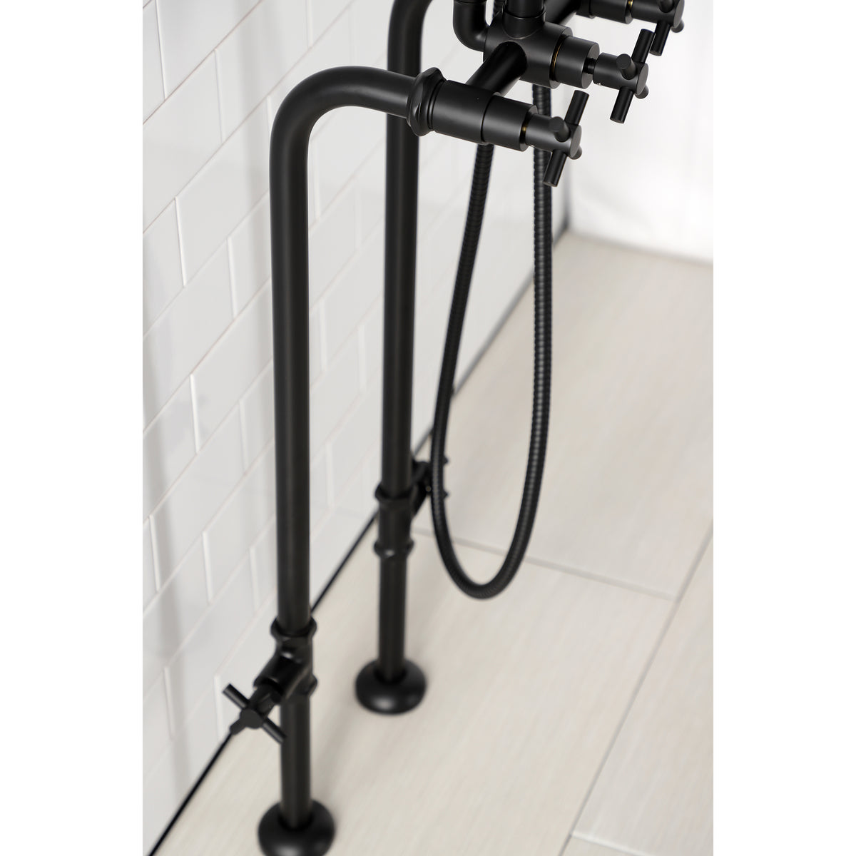 Aqua Vintage Concord Freestanding Tub Faucet with Supply Line, Stop Valve