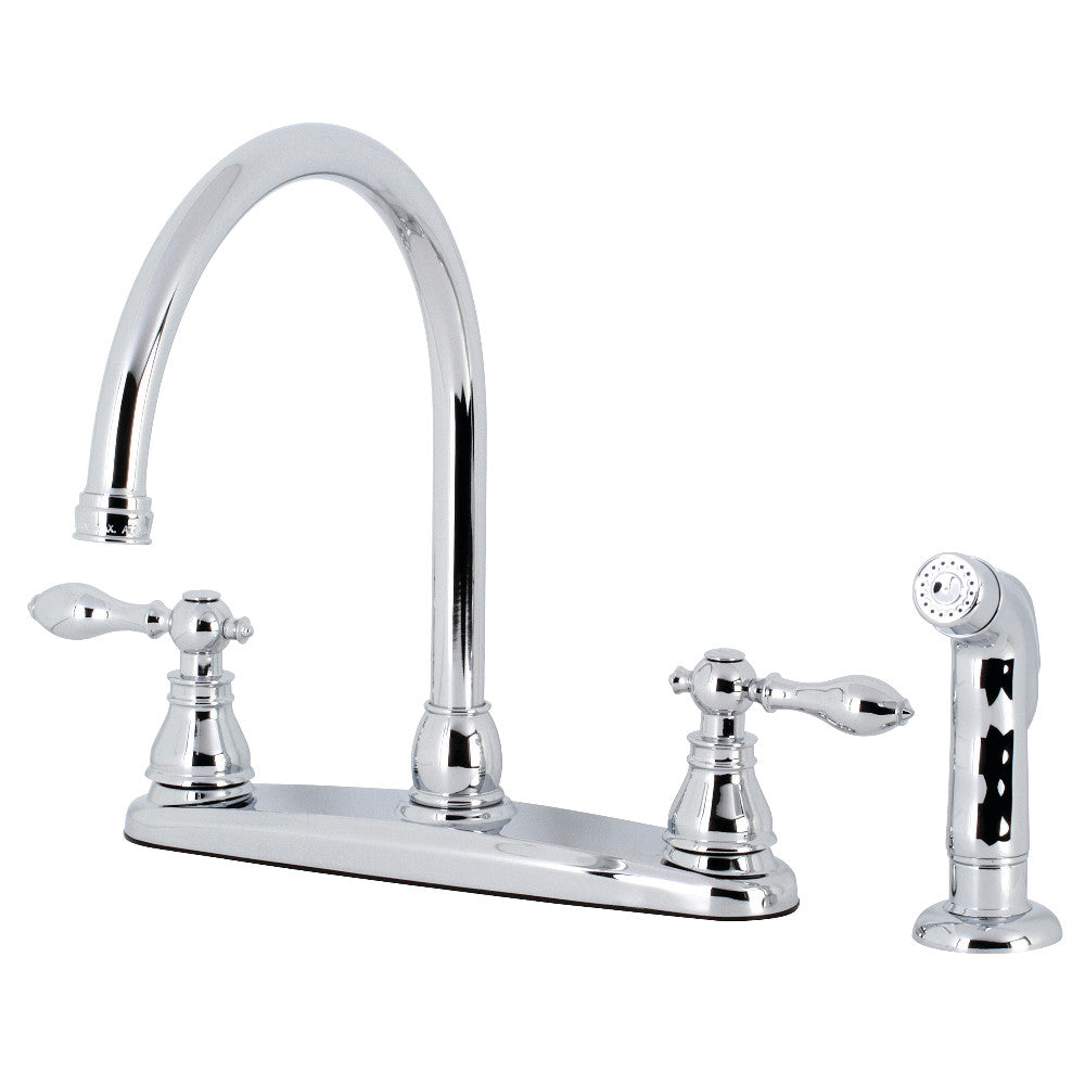 Kingston Brass KB725ACLSP American Classic Centerset Kitchen Faucet with Side Sprayer