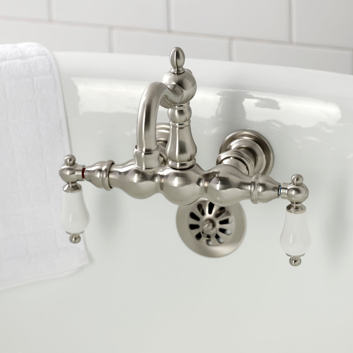 Heritage 3-3/8&quot; Tub Wall Mount Clawfoot Tub Faucet
