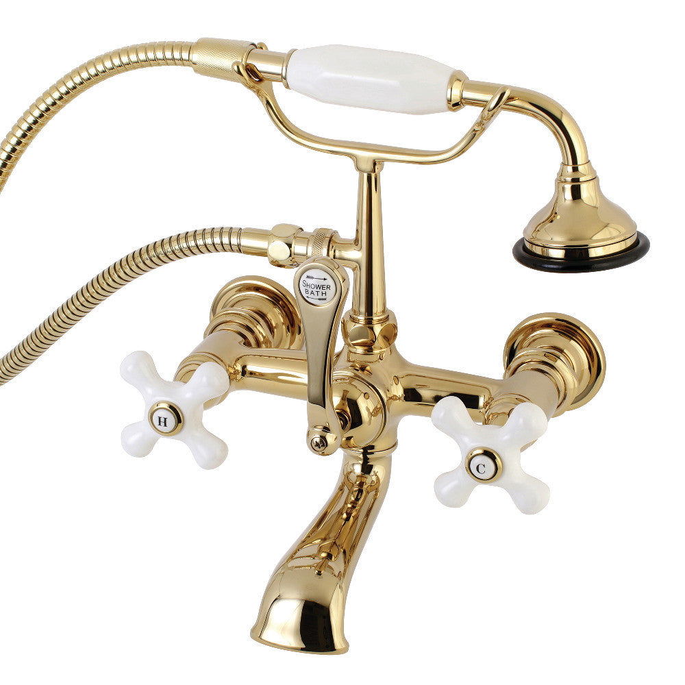 Aqua Vintage 7-Inch Wall Mount Tub Faucet with Hand Shower