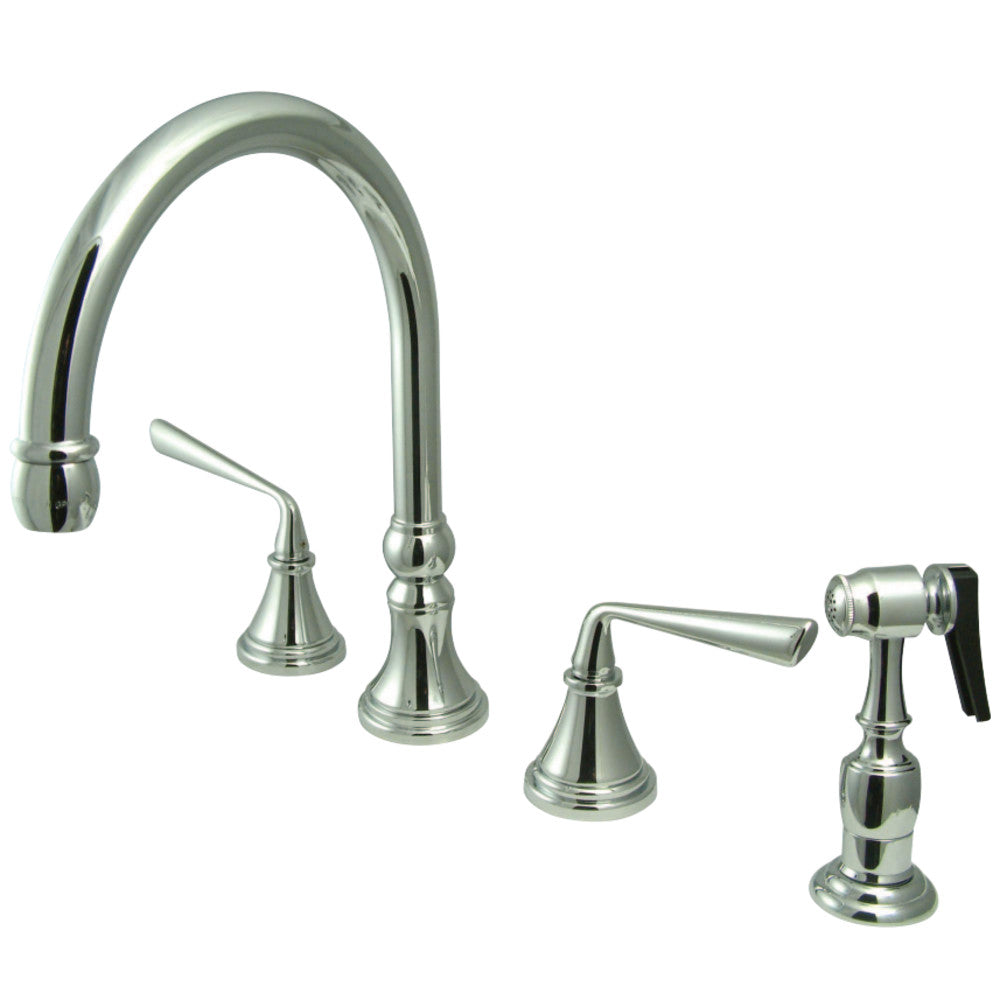 Kingston Brass KS2792ZLBS Widespread Kitchen Faucet