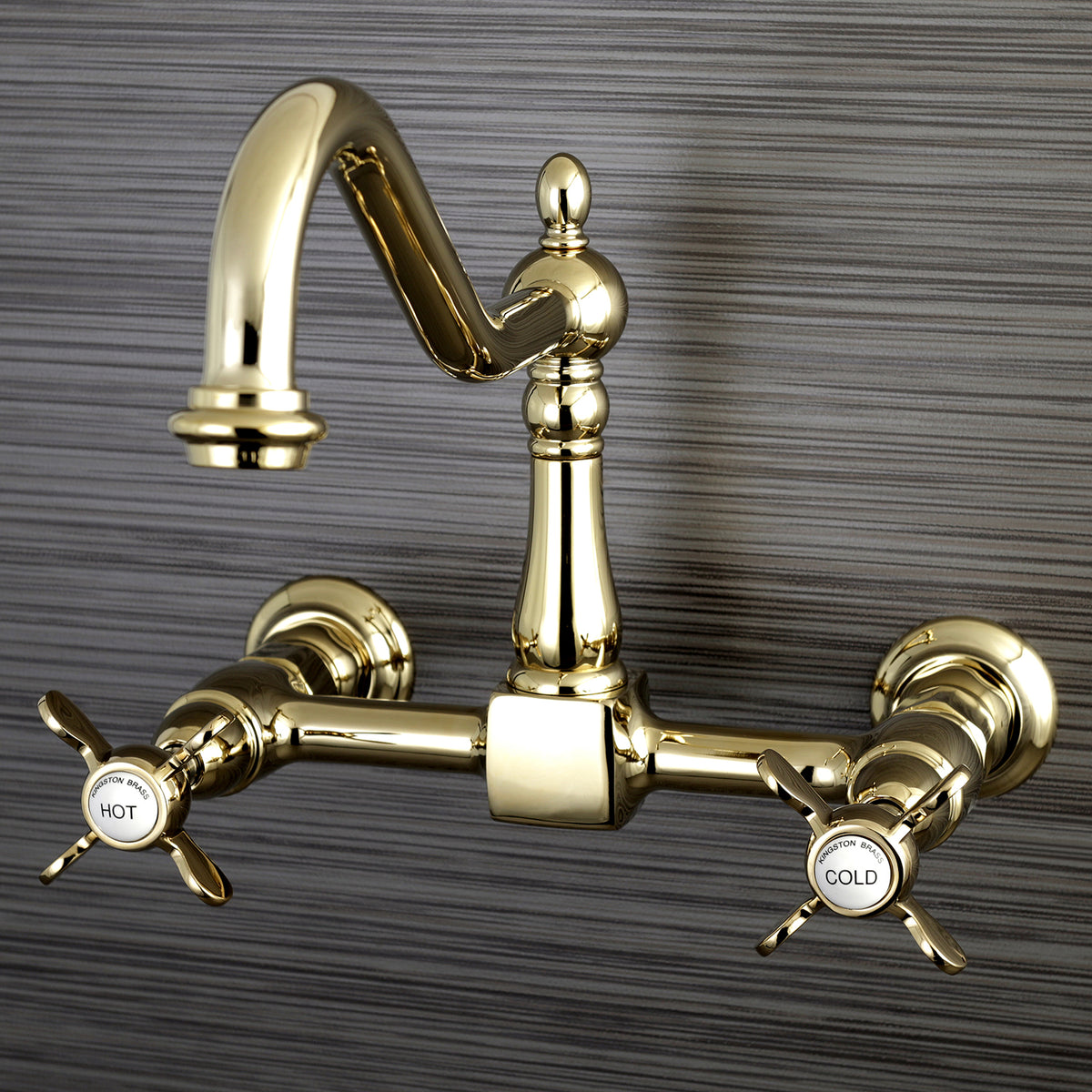 Kingston Brass KS1242BEX Essex Wall Mount Bridge Kitchen Faucet