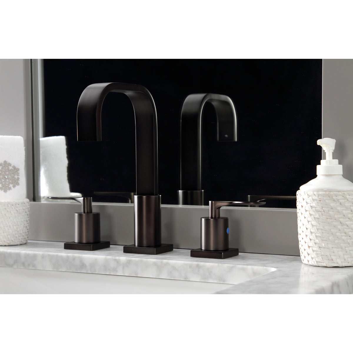 Kingston Brass FSC8961SVL Serena Widespread Bathroom Faucet with Pop-Up Drain