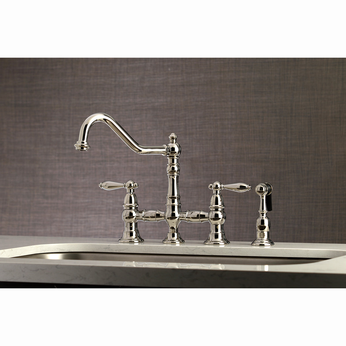 Kingston Brass KS3270ALBS Kitchen Faucet with Side Sprayer