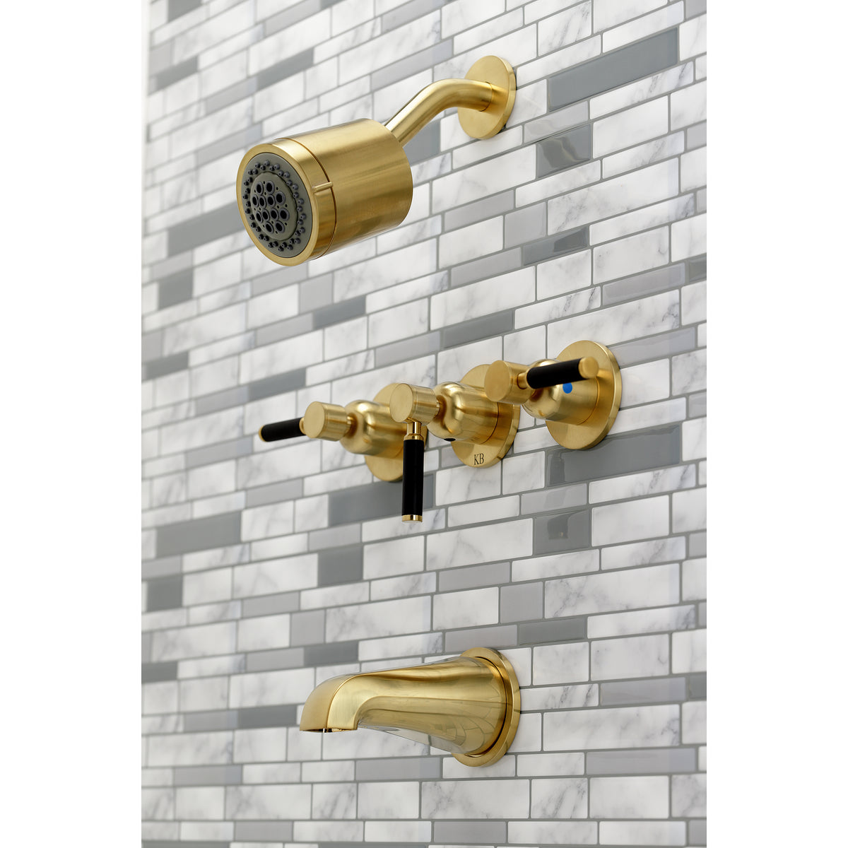 Kaiser Three-Handle Tub and Shower Faucet