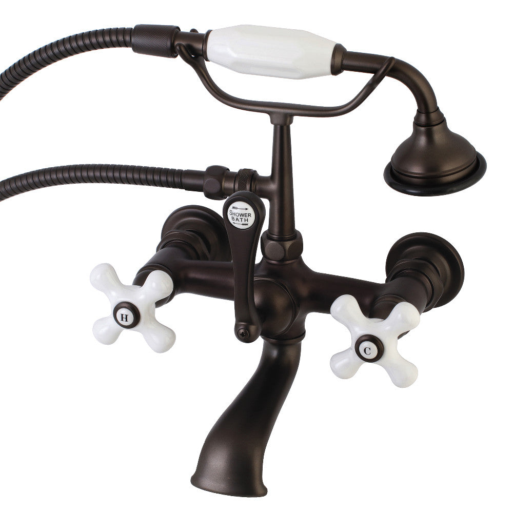 Aqua Vintage 7-Inch Wall Mount Tub Faucet with Hand Shower