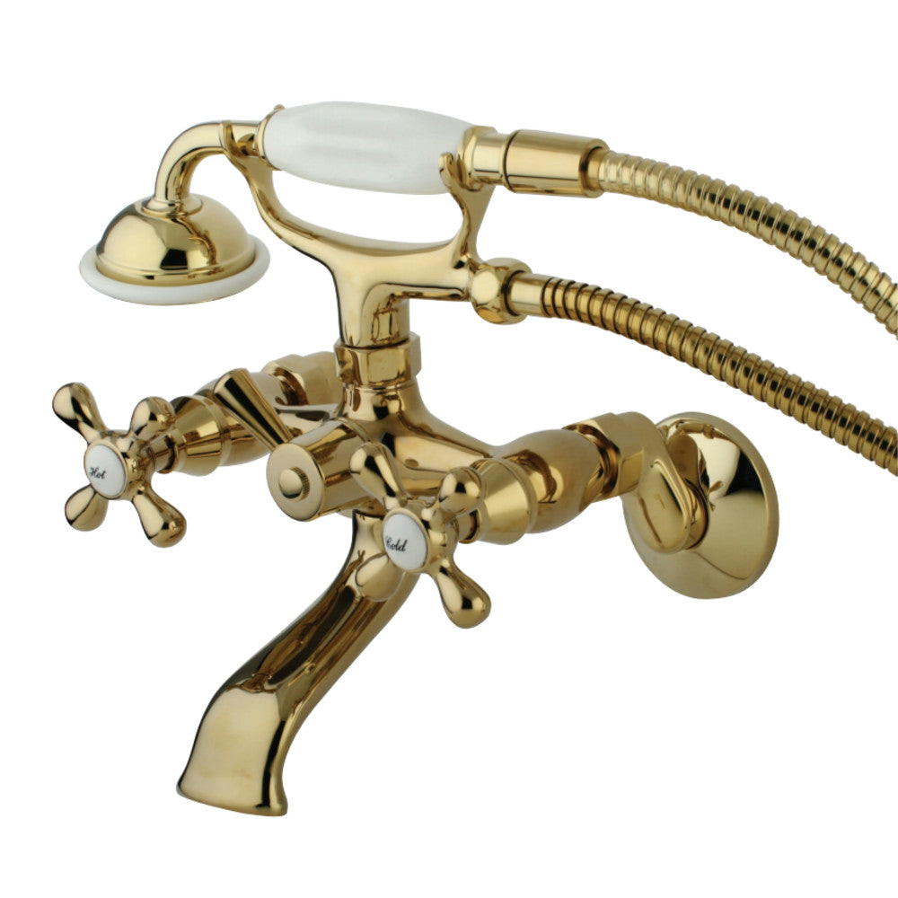 Kingston Tub Wall Mount Clawfoot Tub Faucet with Hand Shower