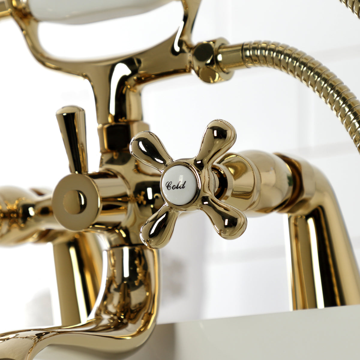 Kingston Deck Mount Clawfoot Tub Faucet with Hand Shower