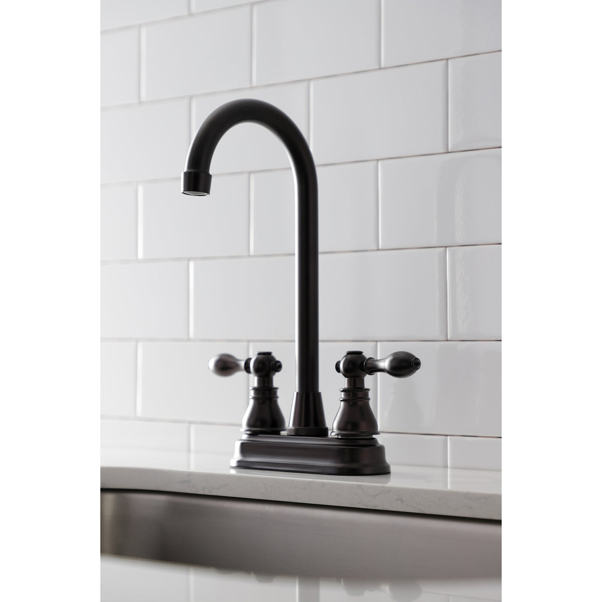 Kingston Brass KB491ACL American Classic Two-Handle High-Arc Bar Faucet