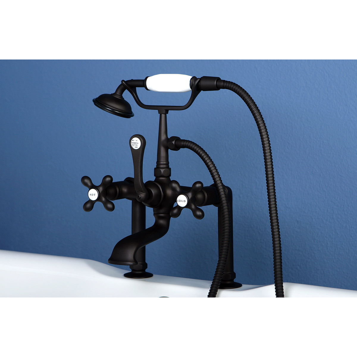 Vintage 7-Inch Deck Mount Clawfoot Tub Faucet with Hand Shower