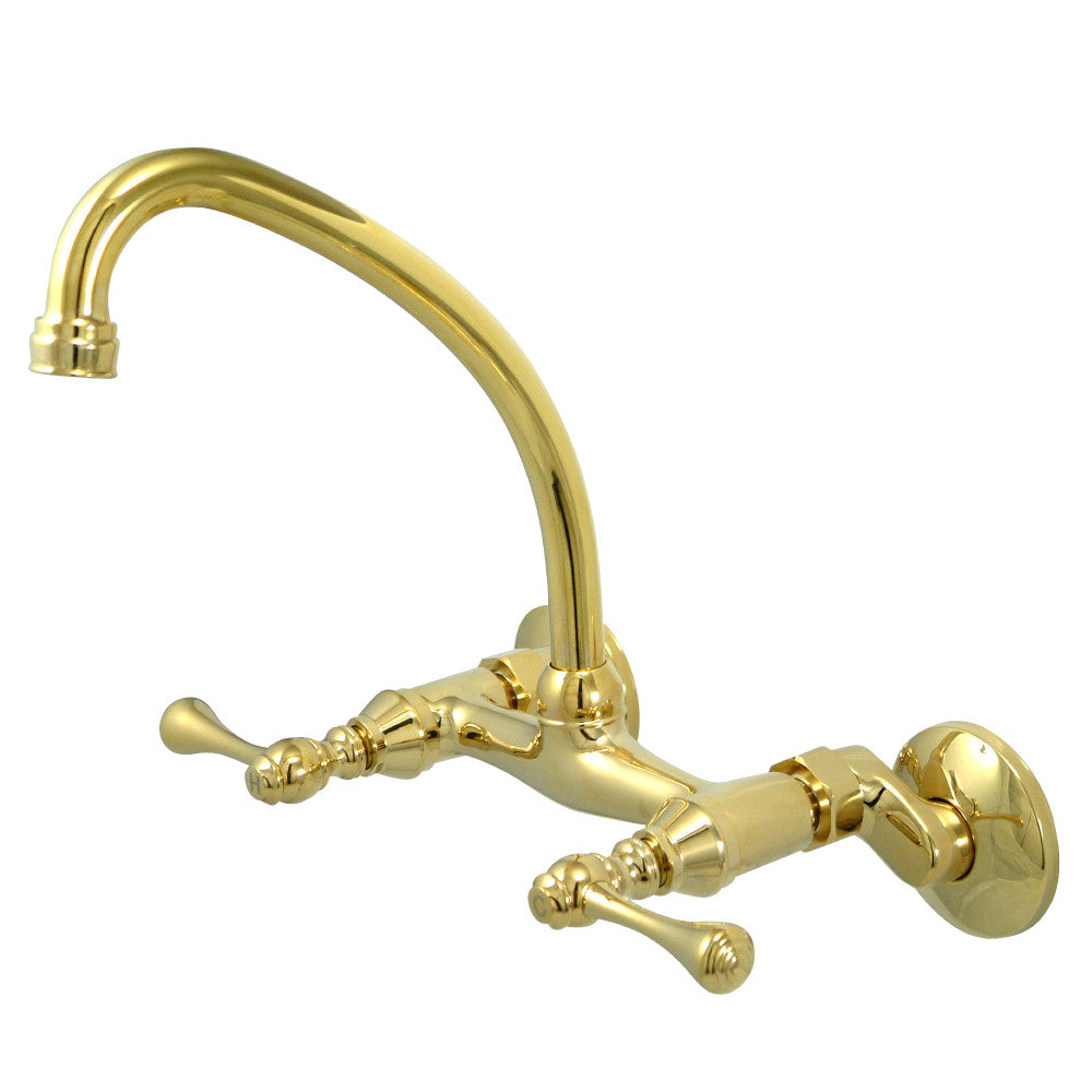 Kingston Brass KS314MB Kingston Two Handle Wall Mount Kitchen Faucet