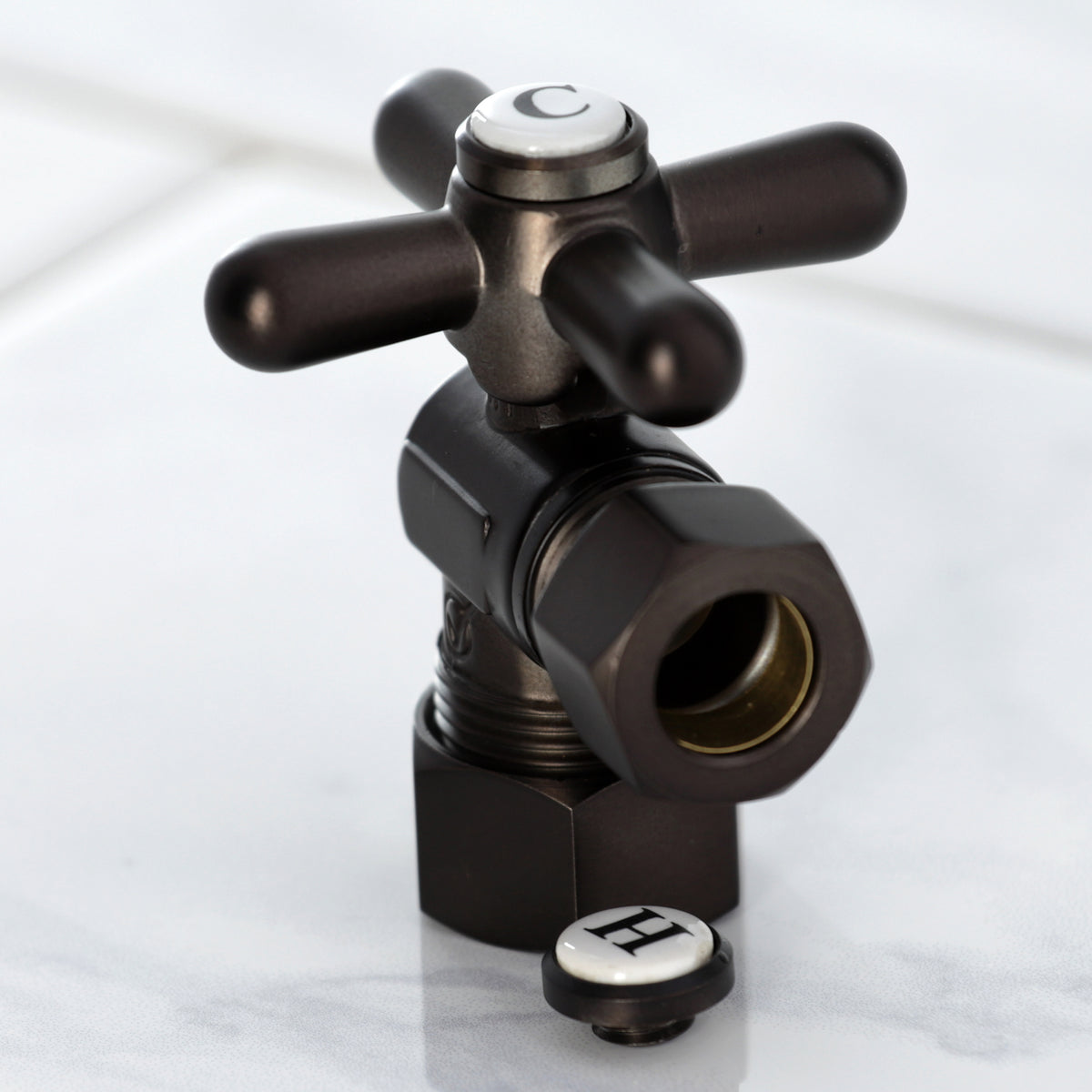 Kingston Brass 5/8&quot; OD Comp X 1/2&quot; OD Comp Angle Stop Valve