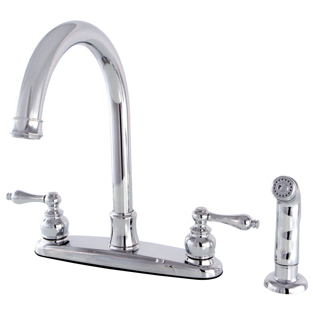 Kingston Brass FB7795ALSP Victorian 8-Inch Centerset Kitchen Faucet with Sprayer