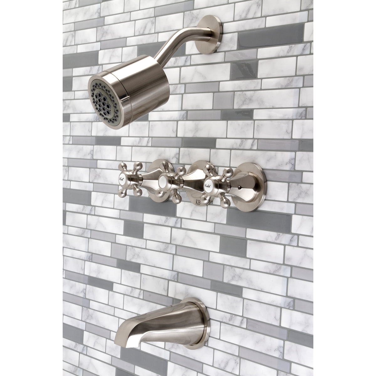 Metropolitan Three-Handle Tub and Shower Faucet