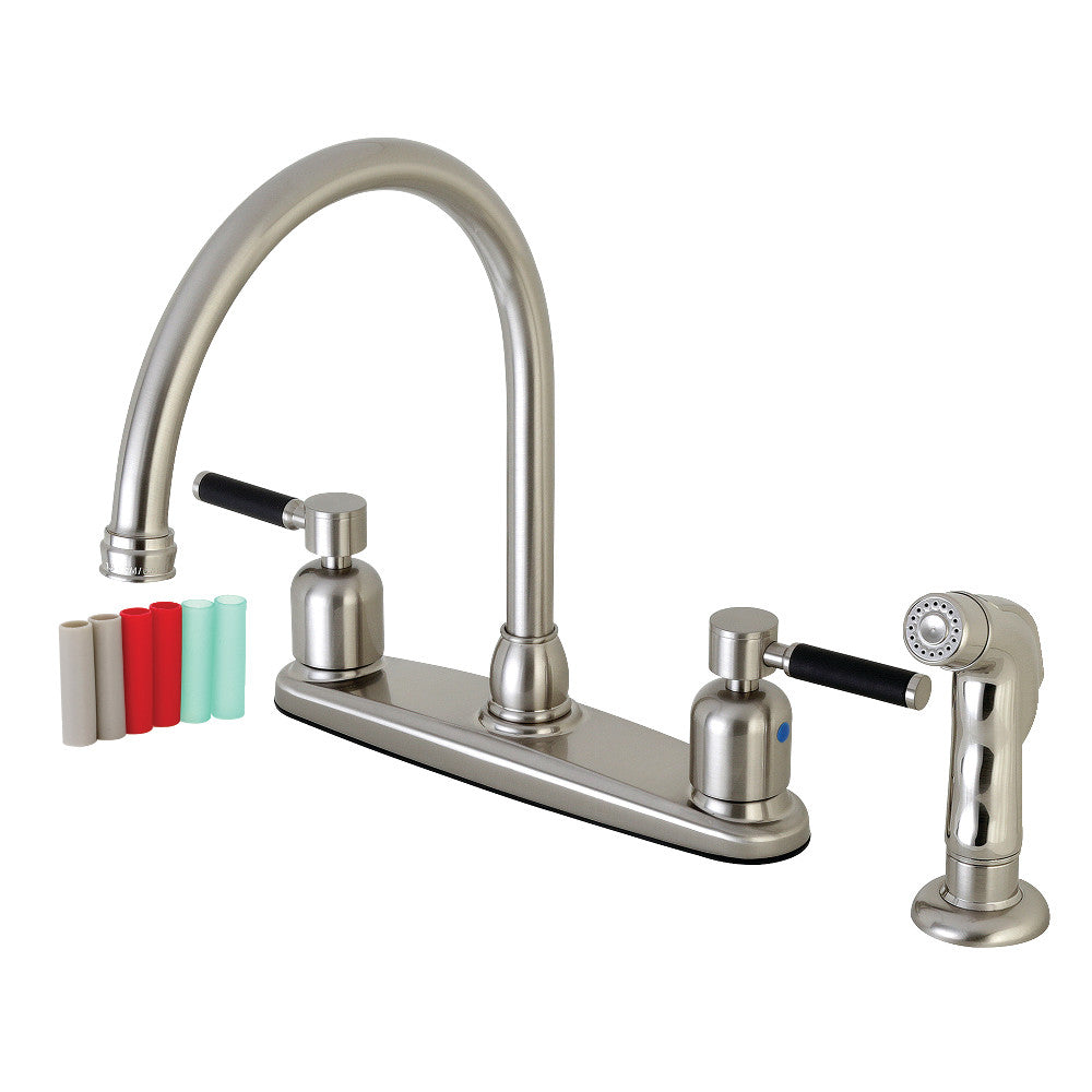 Kingston Brass FB798DKLSP Kaiser 8-Inch Centerset Kitchen Faucet with Sprayer
