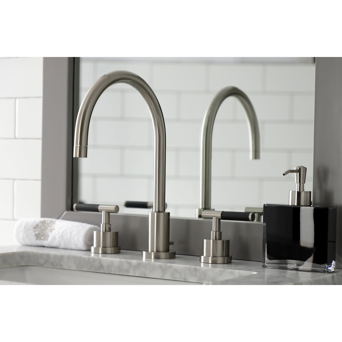 Kingston Brass KS8928CKL Kaiser Widespread Bathroom Faucet with Brass Pop-Up
