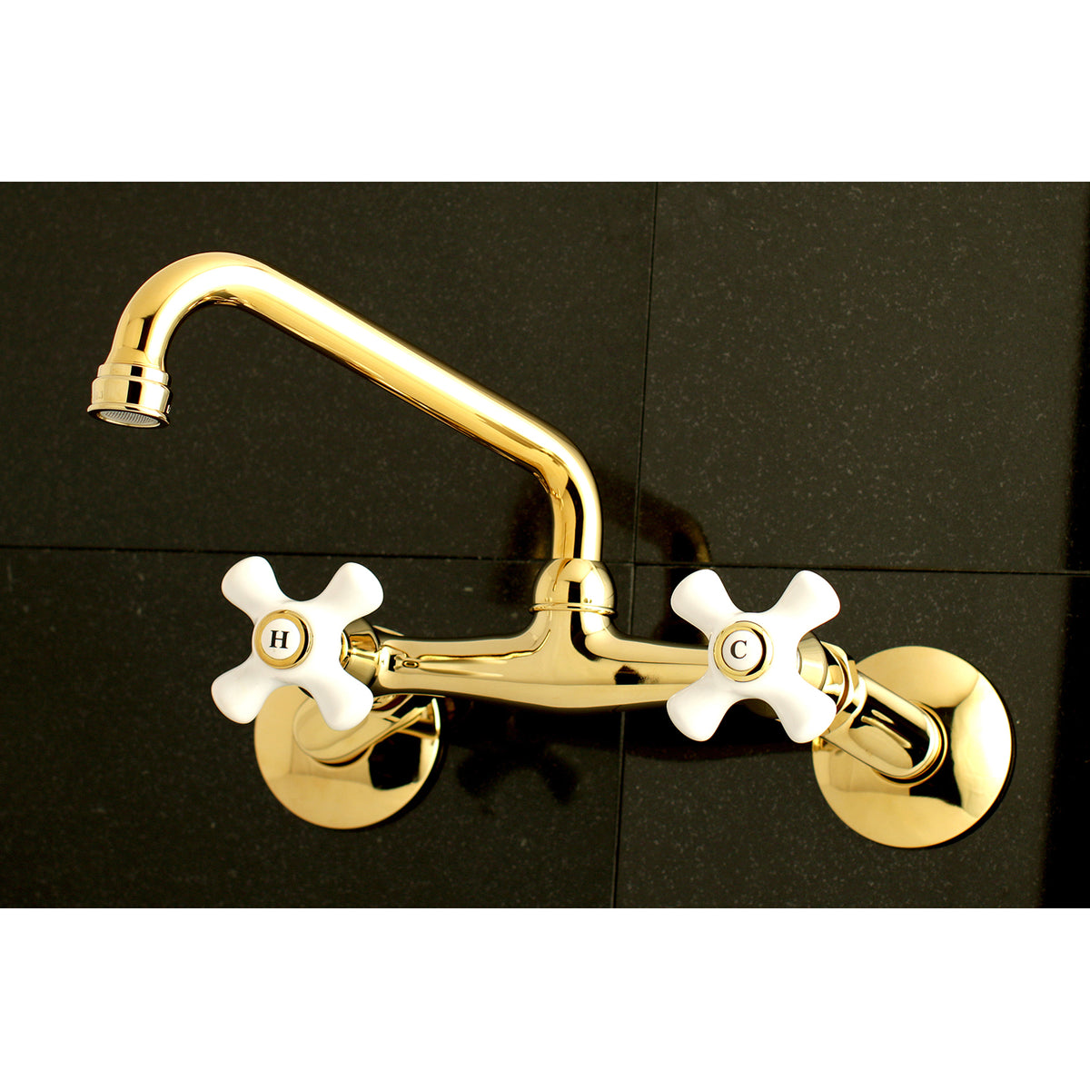 Kingston Brass KS613SB Kingston Two Handle Wall Mount Kitchen Faucet