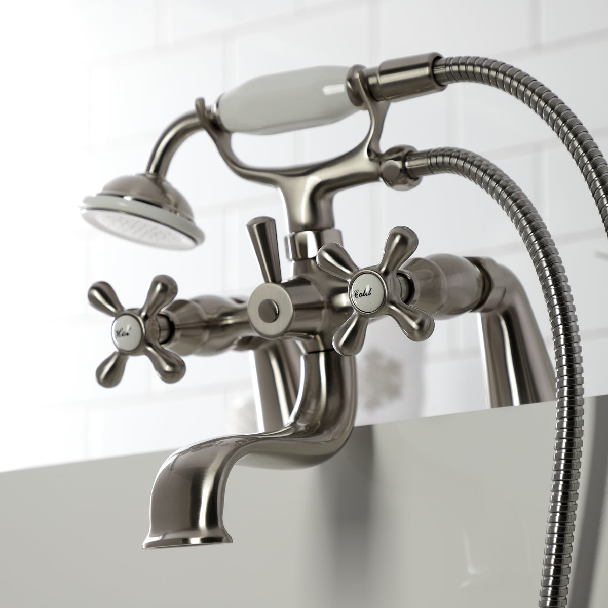 Kingston Deck Mount Clawfoot Tub Faucet with Hand Shower