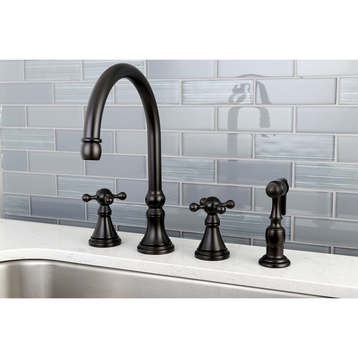 Kingston Brass KS2795KXBS Widespread Kitchen Faucet