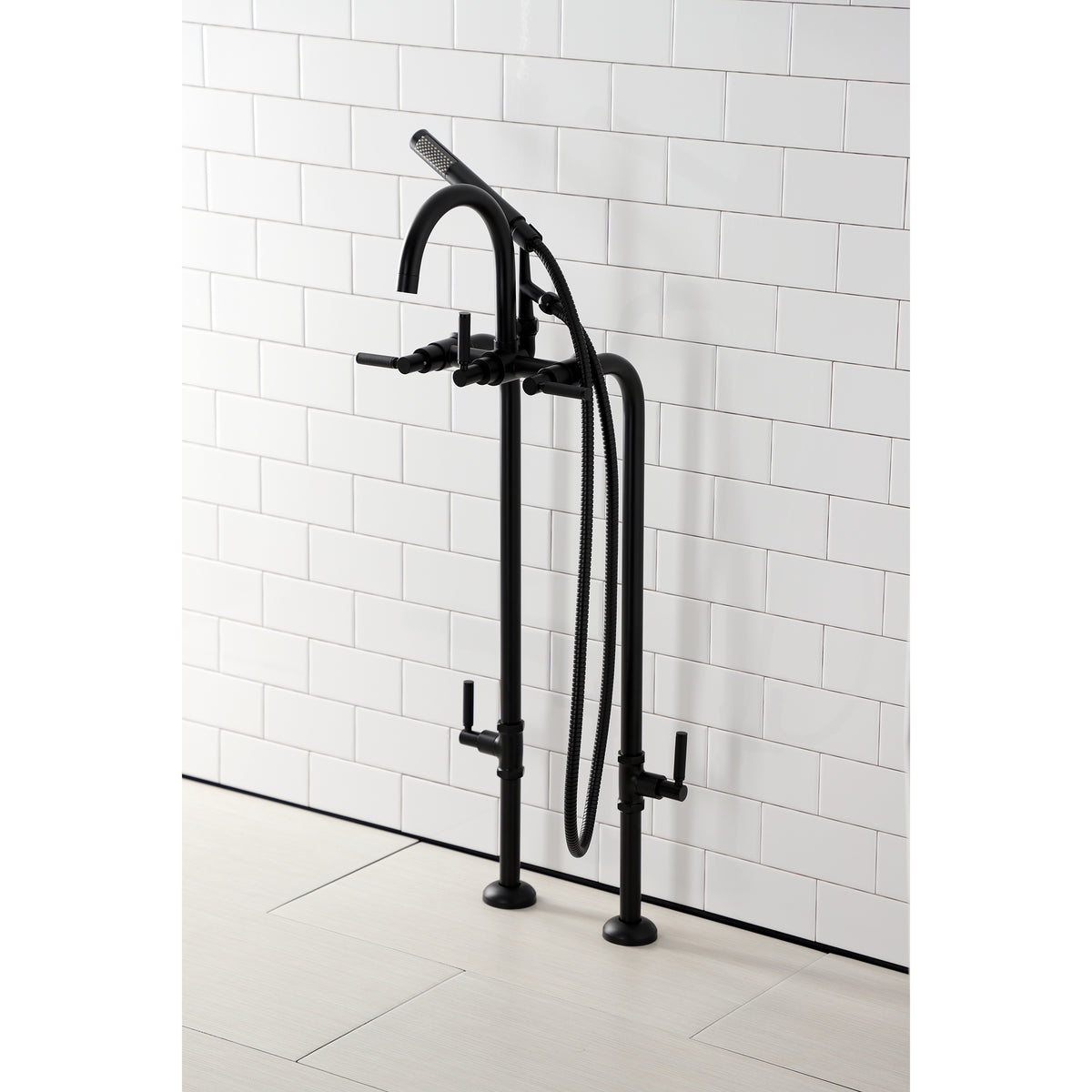 Aqua Vintage Concord Freestanding Tub Faucet with Supply Line, Stop Valve
