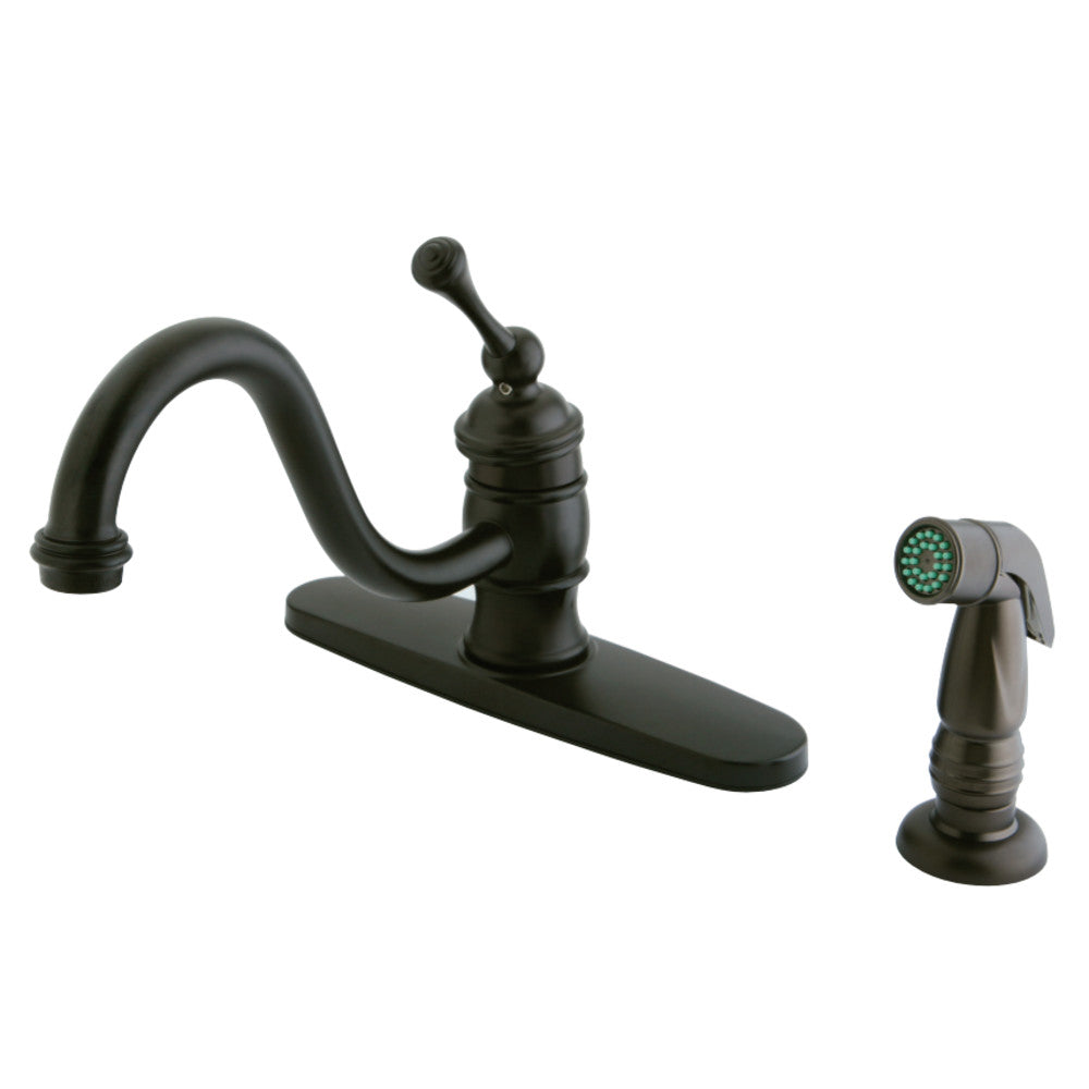 Kingston Brass KB3575BLSP 8-Inch Centerset Kitchen Faucet