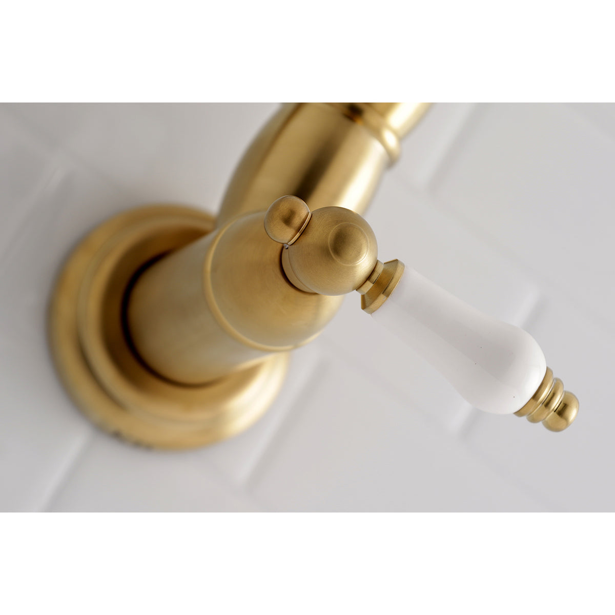 Kingston Brass KS3106PL Restoration Wall Mount Pot Filler Kitchen Faucet