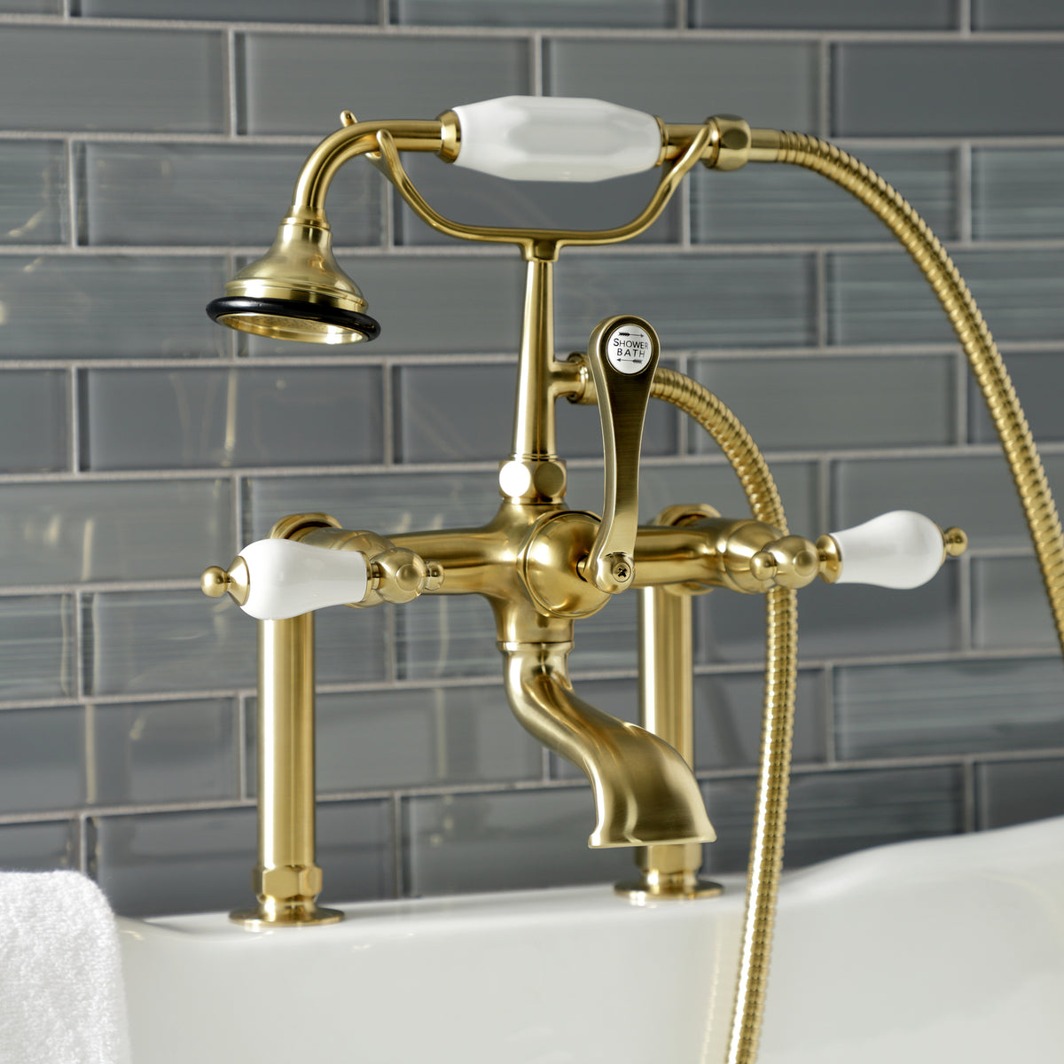 Auqa Vintage Deck Mount Clawfoot Tub Faucet
