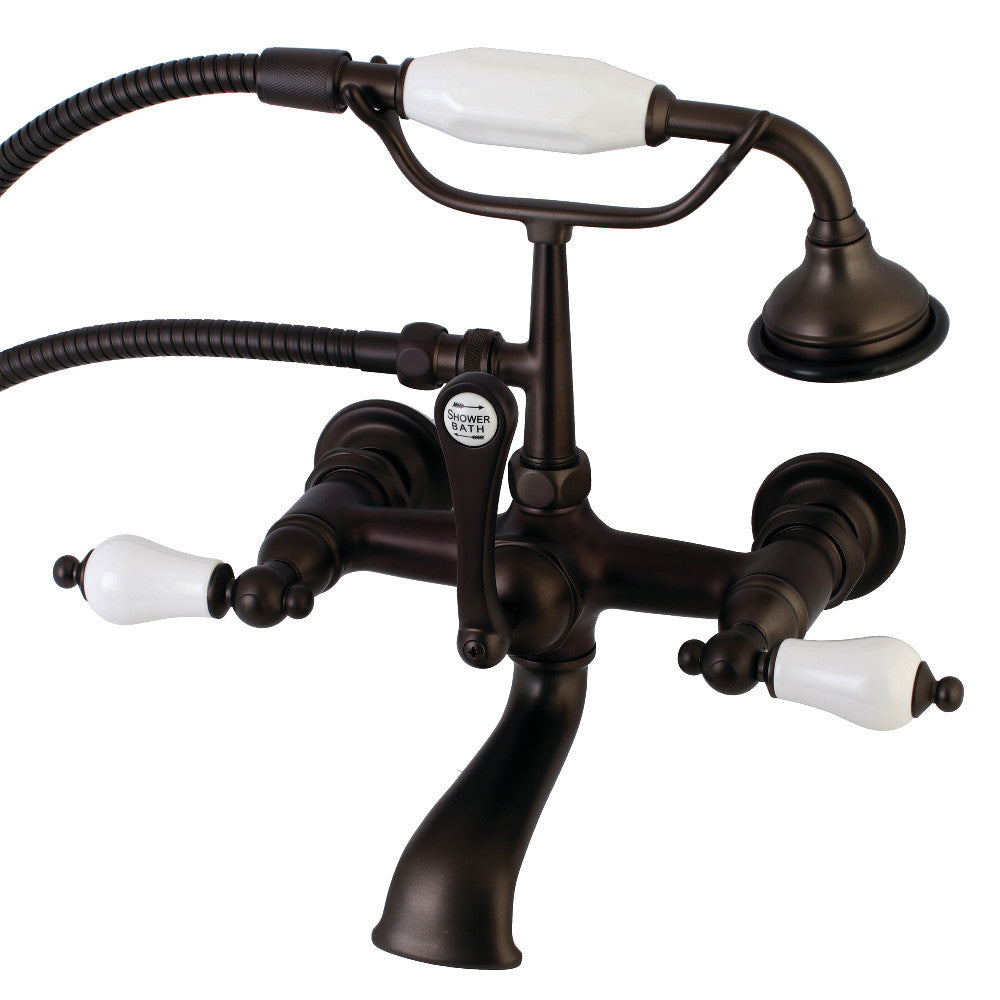 Aqua Vintage 7-Inch Wall Mount Tub Faucet with Hand Shower