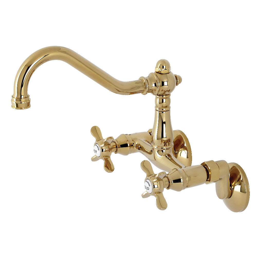 Kingston Brass KS3228BEX 6-Inch Adjustable Center Wall Mount Kitchen Faucet