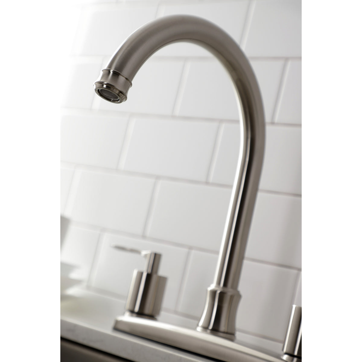 Kingston Brass FB7798SVLSP Serena Centerset Kitchen Faucet with Plastic Sprayer