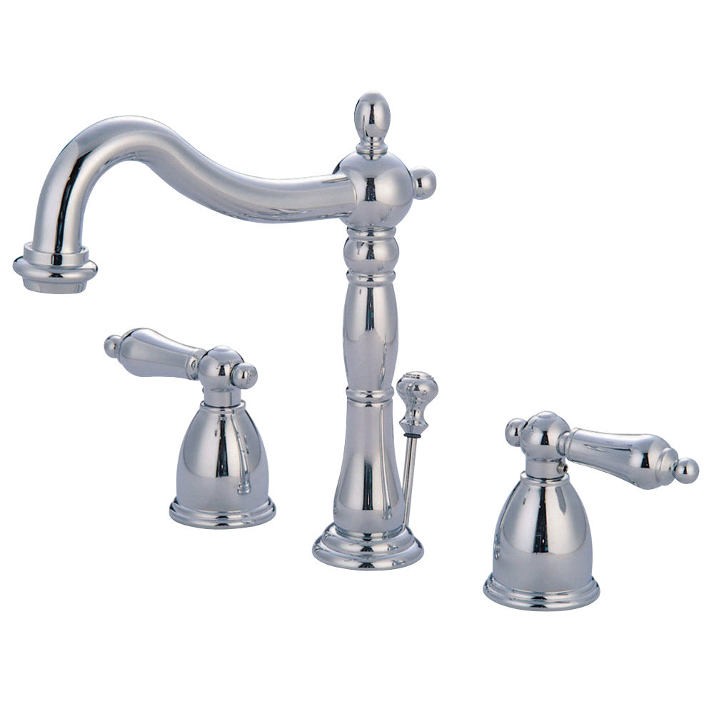 Kingston Brass KB1972AL Heritage Widespread Bathroom Faucet with Brass Pop-Up