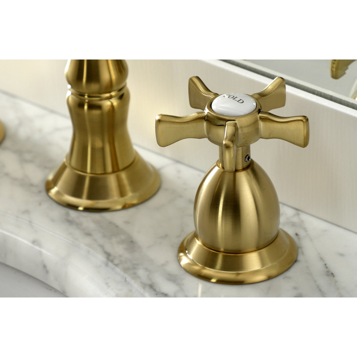 Kingston Brass KS1977NX Hamilton Widespread Bathroom Faucet with Brass Pop-Up