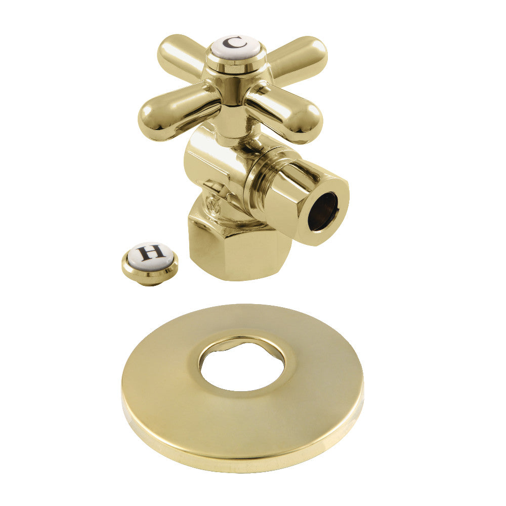 Kingston Brass 1/2-Inch FIP X 3/8-Inch OD Comp Quarter-Turn Angle Stop Valve with Flange