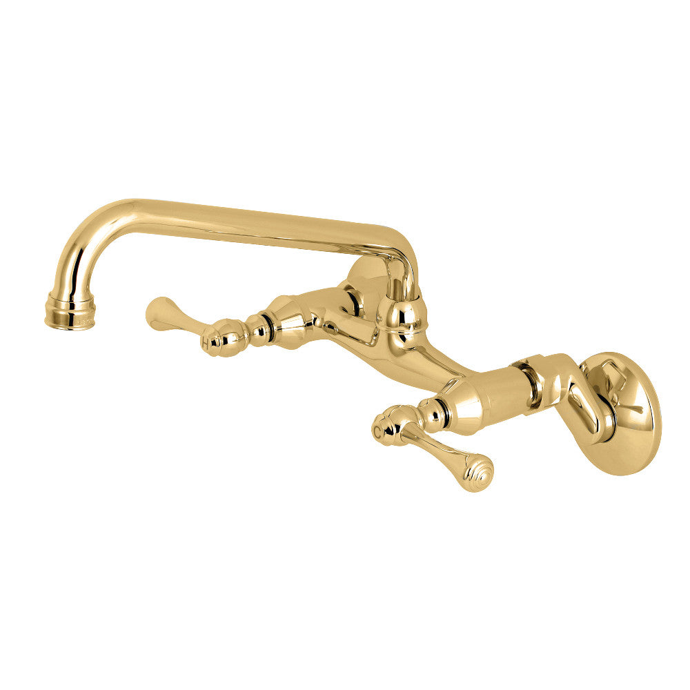 Kingston Brass KS300SN Two-Handle Adjustable Center Wall Mount Kitchen Faucet