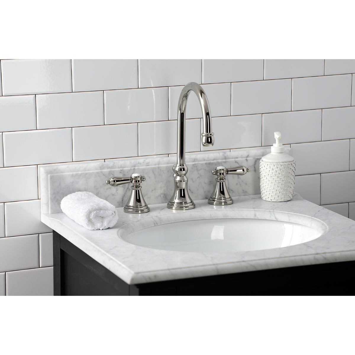 Kingston Brass KS2981BAL Heirloom Widespread Bathroom Faucet with Brass Pop-Up