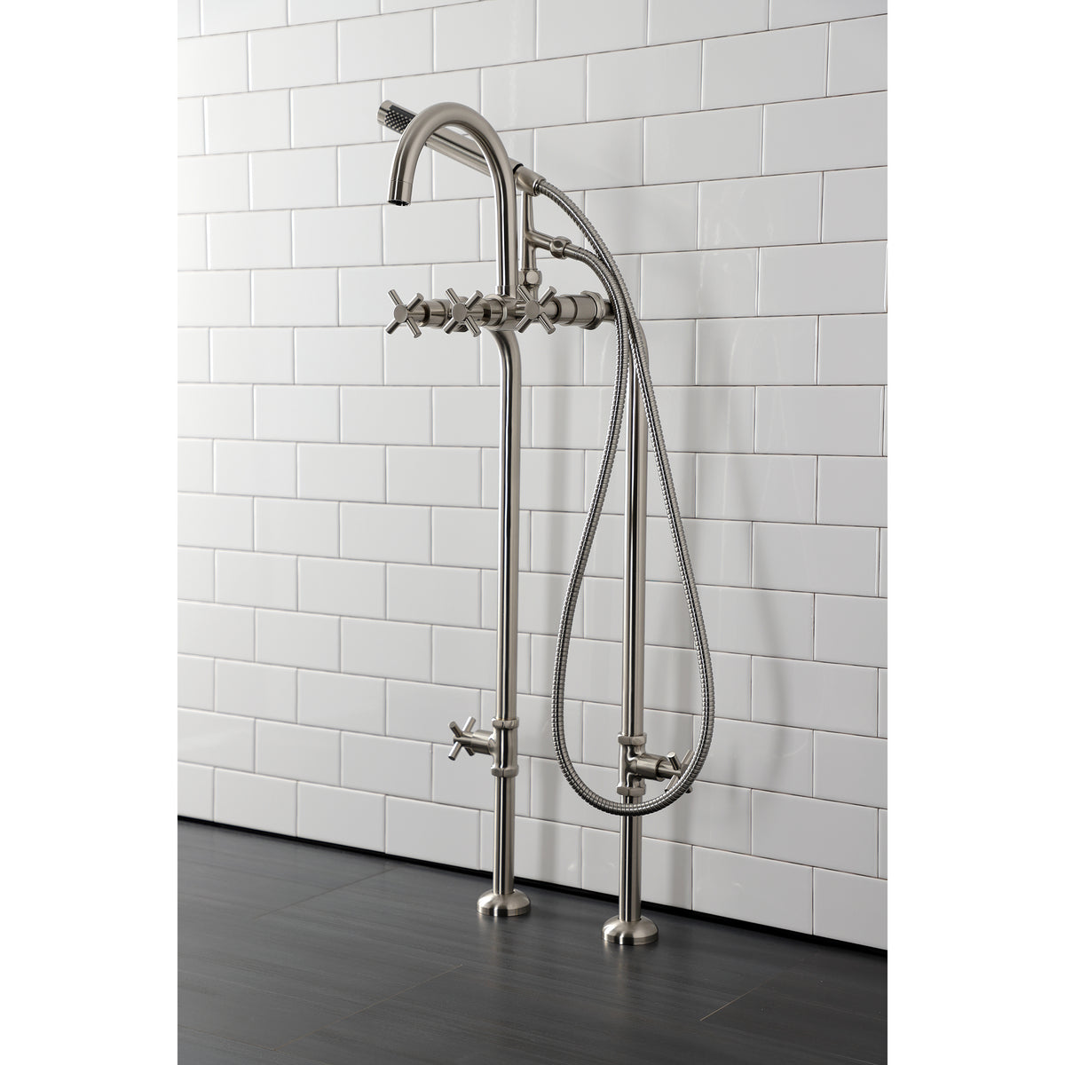 Aqua Vintage Concord Freestanding Tub Faucet with Supply Line, Stop Valve