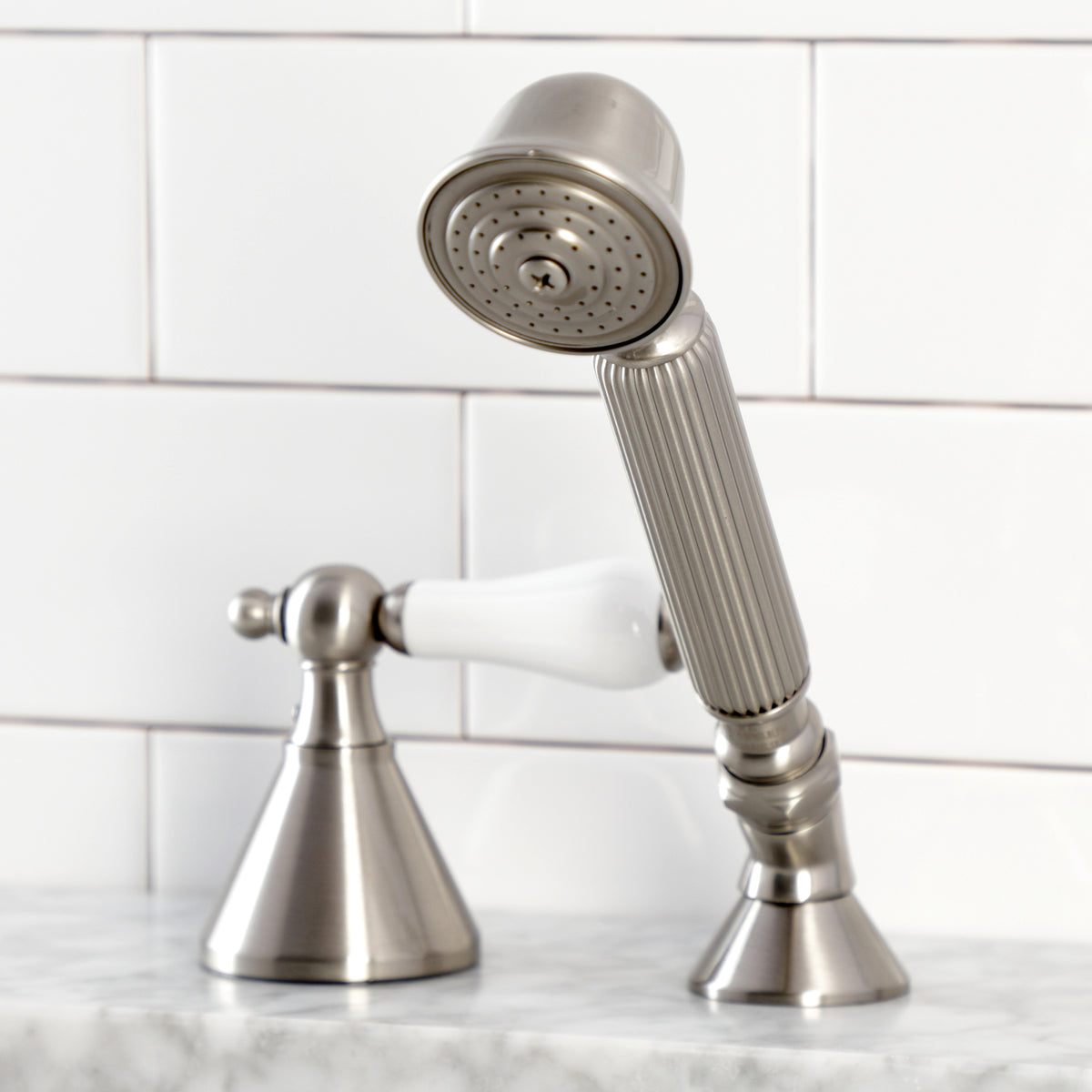 Kingston Brass Deck Mount Hand Shower with Diverter for Roman Tub Faucet
