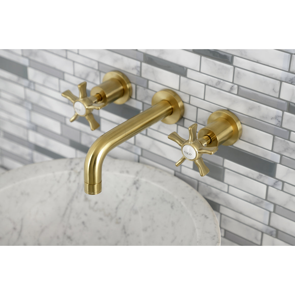 Kingston Brass KS8128NX Hamilton Two-Handle Wall Mount Bathroom Faucet